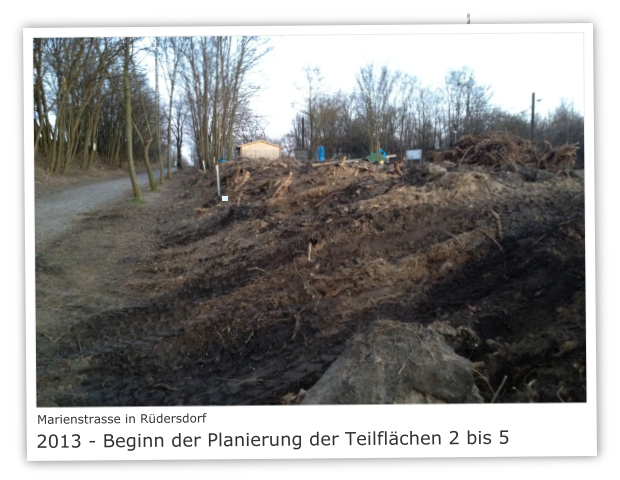 Marienstrasse in 15562 Rdersdorf 2013 - Beginn der Planierung der Teilflchen 2 bis 5